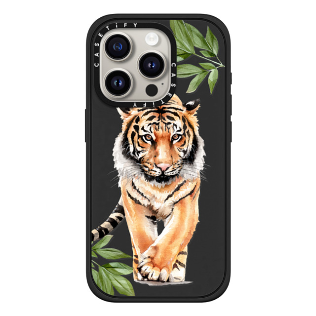 Victoria Ryabinina x CASETiFY iPhone 15 Pro Case マットブラック Impact Case MagSafe Compatible Tiger and leaves Mother's Day Victoria Ryabinina x CASETiFY iPhone 15 Pro Case マットブラック Impact Case MagSafe Compatible Tiger and leaves Mother's Day