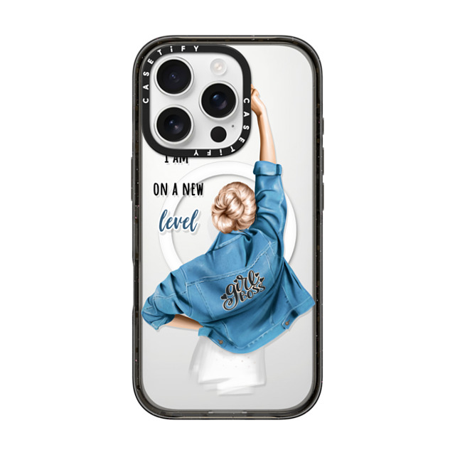 Victoria Ryabinina x CASETiFY iPhone 16 Pro ケース ブラック インパクトケース MagSafe対応 Girl boss (blond) Father's Day Victoria Ryabinina x CASETiFY iPhone 16 Pro ケース ブラック インパクトケース MagSafe対応 Girl boss (blond) Father's Day