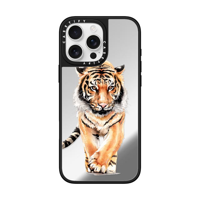 Victoria Ryabinina x CASETiFY iPhone 16 Pro Max ケース Silver on Black ミラーケース MagSafe対応 Tiger Father's Day Victoria Ryabinina x CASETiFY iPhone 16 Pro Max ケース Silver on Black ミラーケース MagSafe対応 Tiger Father's Day