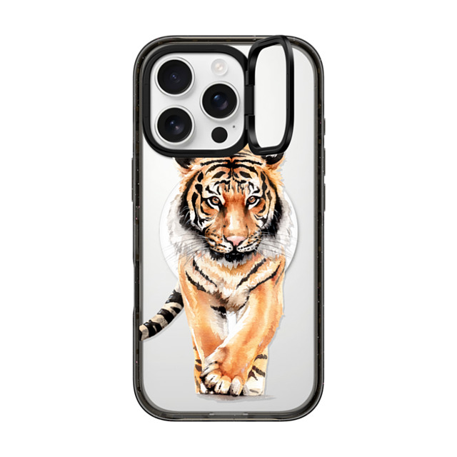 Victoria Ryabinina x CASETiFY iPhone 16 Pro ケース ブラック インパクトリングスタンドケース MagSafe対応 Tiger Mother's Day Victoria Ryabinina x CASETiFY iPhone 16 Pro ケース ブラック インパクトリングスタンドケース MagSafe対応 Tiger Mother's Day