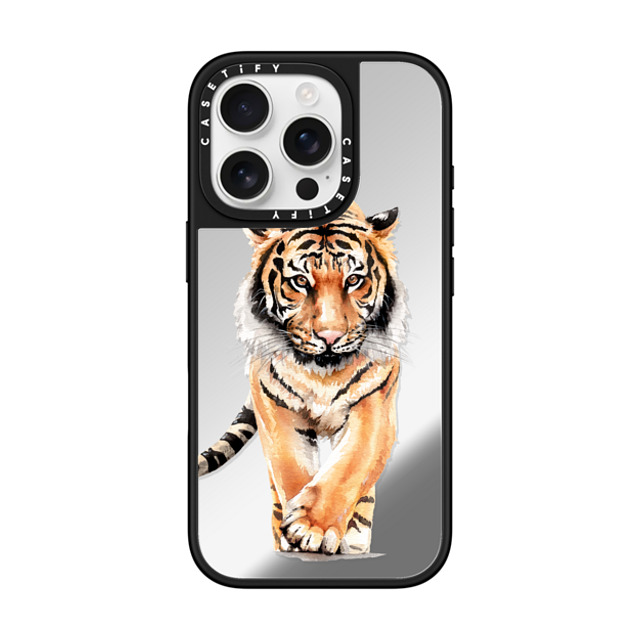 Victoria Ryabinina x CASETiFY iPhone 16 Pro ケース Silver on Black ミラーケース MagSafe対応 Tiger Father's Day Victoria Ryabinina x CASETiFY iPhone 16 Pro ケース Silver on Black ミラーケース MagSafe対応 Tiger Father's Day