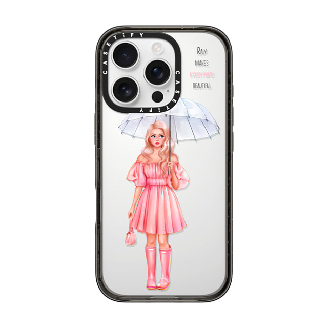 Victoria Ryabinina x CASETiFY iPhone 16 Pro ケース Portraiture ブラック インパクトケース Smell the rain Back to School Victoria Ryabinina x CASETiFY iPhone 16 Pro ケース Portraiture ブラック インパクトケース Smell the rain Back to School
