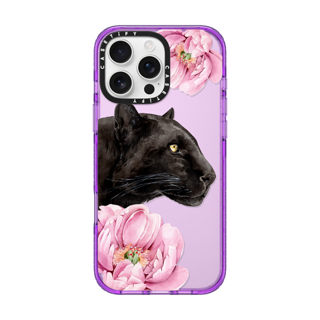 Victoria Ryabinina x CASETiFY iPhone 16 Pro Max Case Floral,Leopard パープル Impact Case Panther and peonies Back to School Victoria Ryabinina x CASETiFY iPhone 16 Pro Max Case Floral,Leopard パープル Impact Case Panther and peonies Back to School