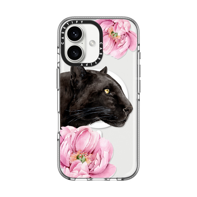 Victoria Ryabinina x CASETiFY iPhone 16 Case Floral,Leopard クリア クリア ケース MagSafe対応 Panther and peonies Back to School Victoria Ryabinina x CASETiFY iPhone 16 Case Floral,Leopard クリア クリア ケース MagSafe対応 Panther and peonies Back to School