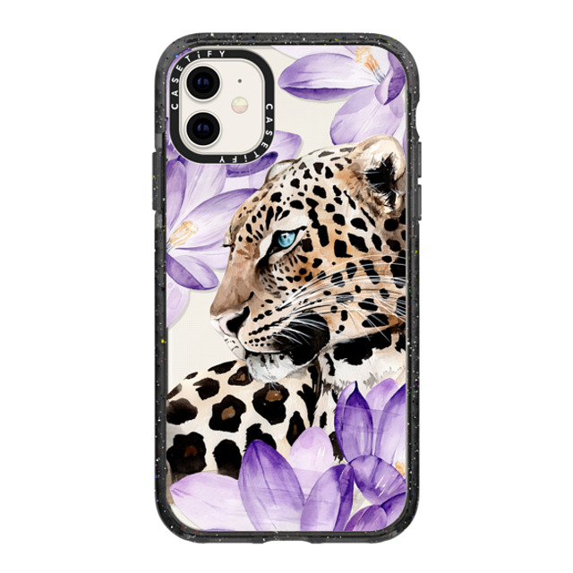 Victoria Ryabinina x CASETiFY iPhone 11 ケース Floral,Leopard ブラック インパクトケース Leopard with crocuses Back to School Victoria Ryabinina x CASETiFY iPhone 11 ケース Floral,Leopard ブラック インパクトケース Leopard with crocuses Back to School