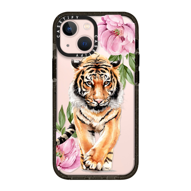 Victoria Ryabinina x CASETiFY iPhone 13 Mini Case Floral,Animal ブラック インパクトケース Tiger and peonies Mother's Day Victoria Ryabinina x CASETiFY iPhone 13 Mini Case Floral,Animal ブラック インパクトケース Tiger and peonies Mother's Day