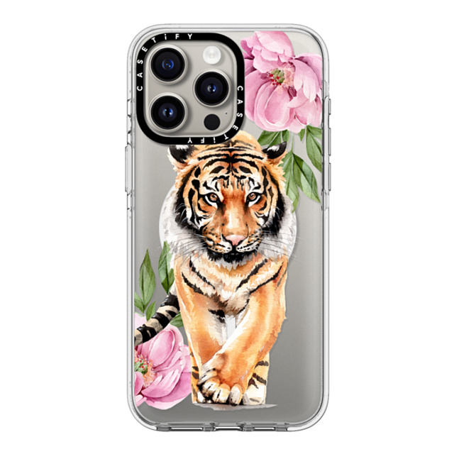 Victoria Ryabinina x CASETiFY iPhone 15 Pro Max ケース クリア クリア ケース MagSafe対応 Tiger and peonies