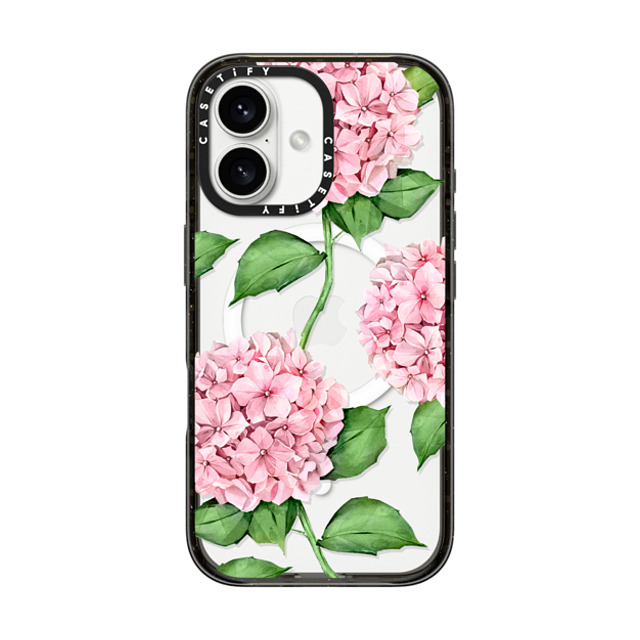 Victoria Ryabinina x CASETiFY iPhone 16 ケース Floral,Fine Art ブラック インパクトケース MagSafe対応 Watercolor hydrangea Father's Day Victoria Ryabinina x CASETiFY iPhone 16 ケース Floral,Fine Art ブラック インパクトケース MagSafe対応 Watercolor hydrangea Father's Day