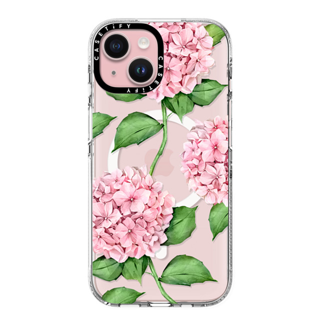 Victoria Ryabinina x CASETiFY iPhone 15 Case Floral,Fine Art クリア クリア ケース MagSafe対応 Watercolor hydrangea Back to School Victoria Ryabinina x CASETiFY iPhone 15 Case Floral,Fine Art クリア クリア ケース MagSafe対応 Watercolor hydrangea Back to School