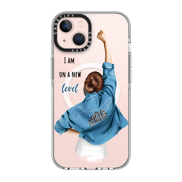 Victoria Ryabinina x CASETiFY iPhone 13 ケース クリア クリア ケース MagSafe対応 Girl boss (brunette)