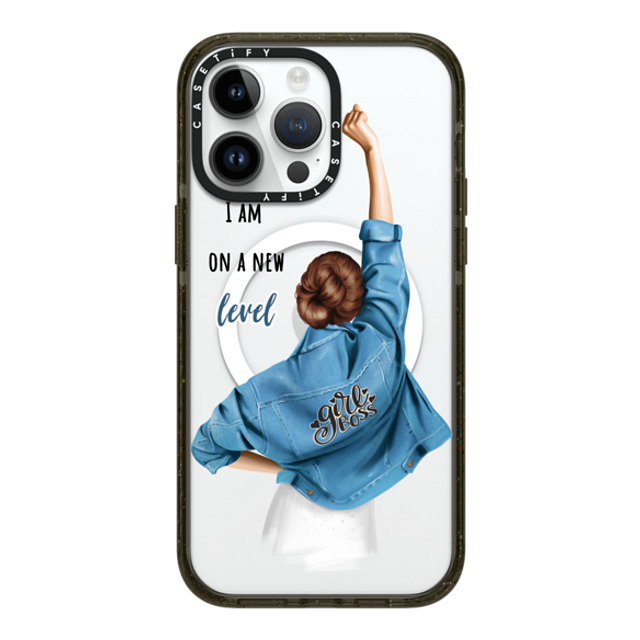 Victoria Ryabinina x CASETiFY iPhone 14 Pro Max ケース ブラック インパクトケース MagSafe対応 Girl boss (brunette)