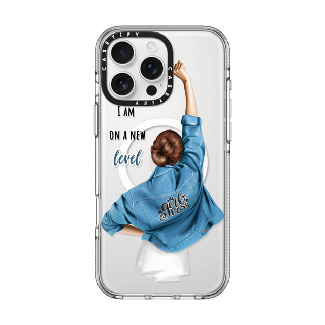 Victoria Ryabinina x CASETiFY iPhone 16 Pro Max ケース クリア クリア ケース MagSafe対応 Girl boss (brunette)