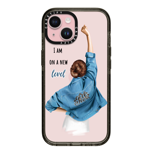 Victoria Ryabinina x CASETiFY iPhone 15 ケース ブラック インパクトケース Girl boss (brunette)