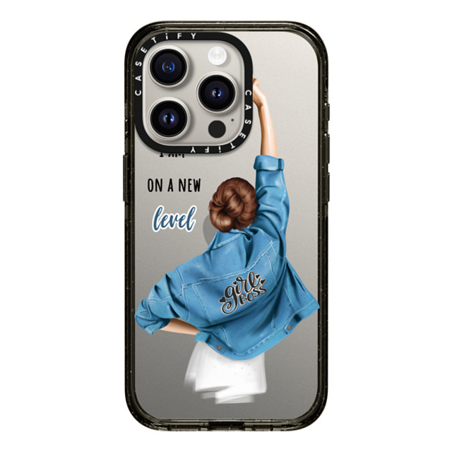 Victoria Ryabinina x CASETiFY iPhone 15 Pro ケース ブラック インパクトケース Girl boss (brunette)