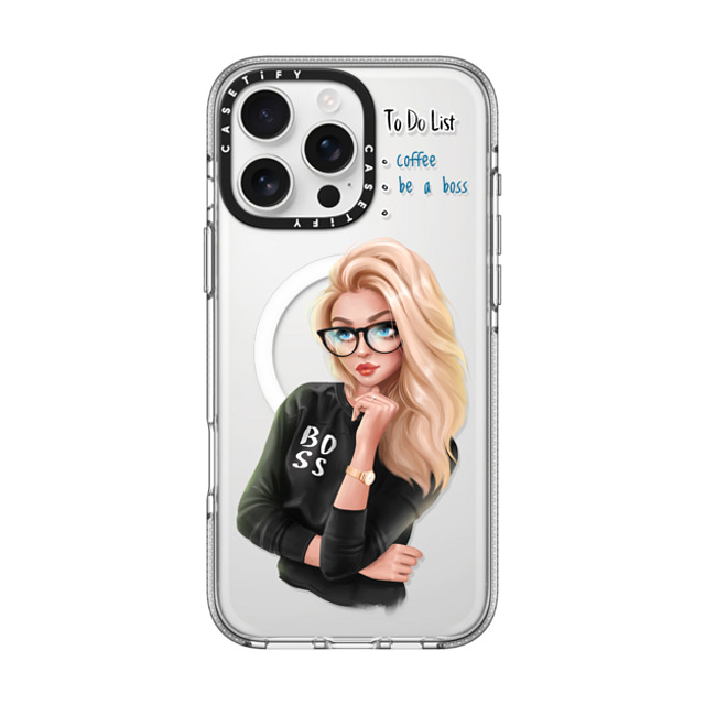 Victoria Ryabinina x CASETiFY iPhone 16 Pro Max ケース Quote,Portraiture クリア クリア ケース MagSafe対応 Be a Boss Father's Day Victoria Ryabinina x CASETiFY iPhone 16 Pro Max ケース Quote,Portraiture クリア クリア ケース MagSafe対応 Be a Boss Father's Day