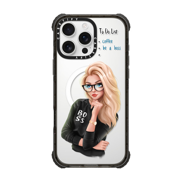 Victoria Ryabinina x CASETiFY iPhone 16 Pro Max ケース Quote,Portraiture ブラック ウルトラ インパクトケース MagSafe 対応 Be a Boss Father's Day Victoria Ryabinina x CASETiFY iPhone 16 Pro Max ケース Quote,Portraiture ブラック ウルトラ インパクトケース MagSafe 対応 Be a Boss Father's Day