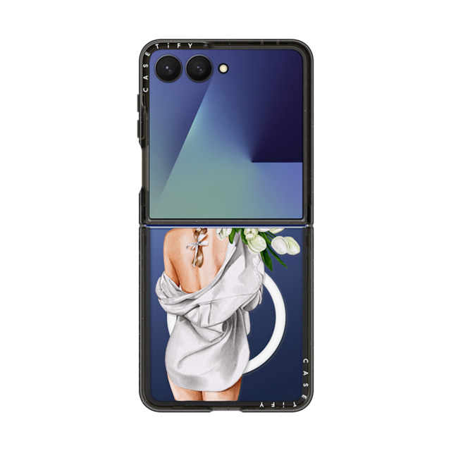 Victoria Ryabinina x CASETiFY Galaxy Z Flip7 Case Floral,Portraiture ブラック マグネット式 インパクトケース Lady with tulips New iPhone Victoria Ryabinina x CASETiFY Galaxy Z Flip7 Case Floral,Portraiture ブラック マグネット式 インパクトケース Lady with tulips New iPhone