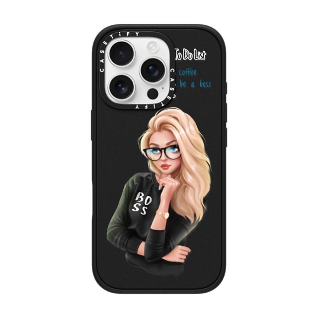 Victoria Ryabinina x CASETiFY iPhone 16 Pro ケース Quote,Portraiture マットブラック インパクトケース MagSafe対応 Be a Boss Father's Day Victoria Ryabinina x CASETiFY iPhone 16 Pro ケース Quote,Portraiture マットブラック インパクトケース MagSafe対応 Be a Boss Father's Day