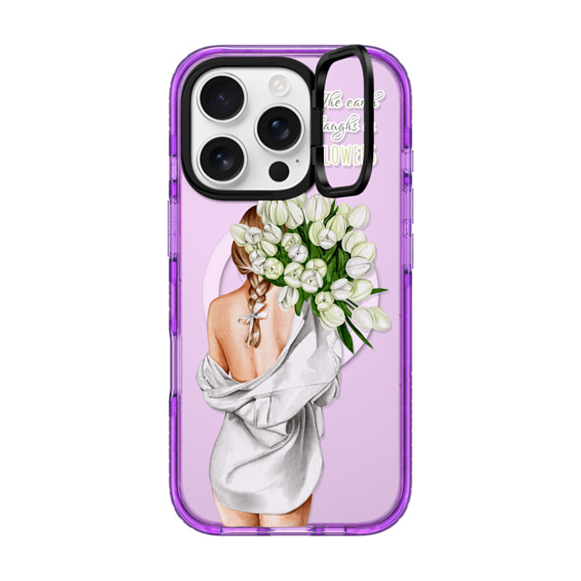 Victoria Ryabinina x CASETiFY iPhone 16 Pro Case パープル インパクトリングスタンドケース MagSafe対応 Lady with tulips Victoria Ryabinina x CASETiFY iPhone 16 Pro Case パープル インパクトリングスタンドケース MagSafe対応 Lady with tulips