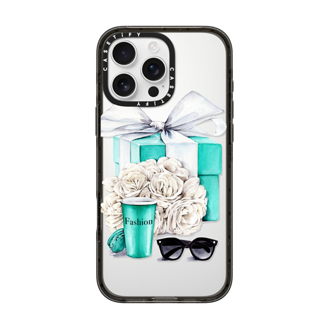 Victoria Ryabinina x CASETiFY iPhone 16 Pro Max Case Floral,Ribbon ブラック インパクトケース Blue gift box Mother's Day Victoria Ryabinina x CASETiFY iPhone 16 Pro Max Case Floral,Ribbon ブラック インパクトケース Blue gift box Mother's Day