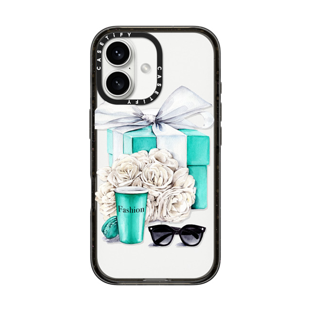 Victoria Ryabinina x CASETiFY iPhone 16 ケース Floral,Ribbon ブラック インパクトケース MagSafe対応 Blue gift box Father's Day Victoria Ryabinina x CASETiFY iPhone 16 ケース Floral,Ribbon ブラック インパクトケース MagSafe対応 Blue gift box Father's Day