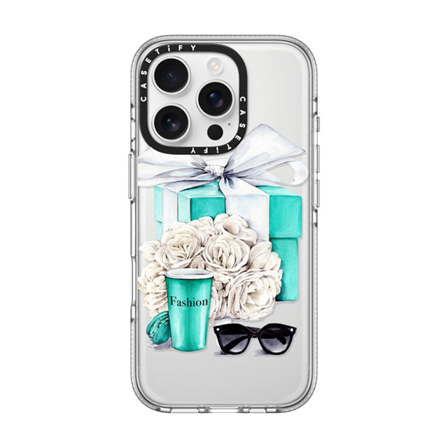 Victoria Ryabinina x CASETiFY iPhone 16 Pro ケース Floral,Ribbon クリア クリア ケース MagSafe対応 Blue gift box Father's Day Victoria Ryabinina x CASETiFY iPhone 16 Pro ケース Floral,Ribbon クリア クリア ケース MagSafe対応 Blue gift box Father's Day
