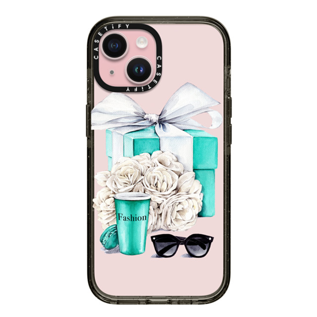Victoria Ryabinina x CASETiFY iPhone 15 Case Floral,Ribbon ブラック インパクトケース Blue gift box Mother's Day Victoria Ryabinina x CASETiFY iPhone 15 Case Floral,Ribbon ブラック インパクトケース Blue gift box Mother's Day