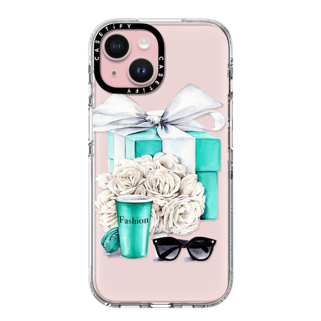 Victoria Ryabinina x CASETiFY iPhone 15 Case Floral,Ribbon Clear Clear Case MagSafe Compatible Blue gift box Mother's Day Victoria Ryabinina x CASETiFY iPhone 15 Case Floral,Ribbon Clear Clear Case MagSafe Compatible Blue gift box Mother's Day
