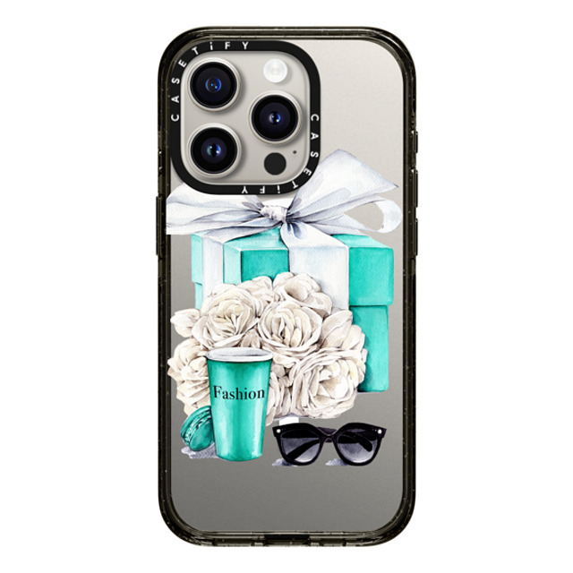 Victoria Ryabinina x CASETiFY iPhone 15 Pro ケース Floral,Ribbon ブラック インパクトケース MagSafe対応 Blue gift box Father's Day Victoria Ryabinina x CASETiFY iPhone 15 Pro ケース Floral,Ribbon ブラック インパクトケース MagSafe対応 Blue gift box Father's Day
