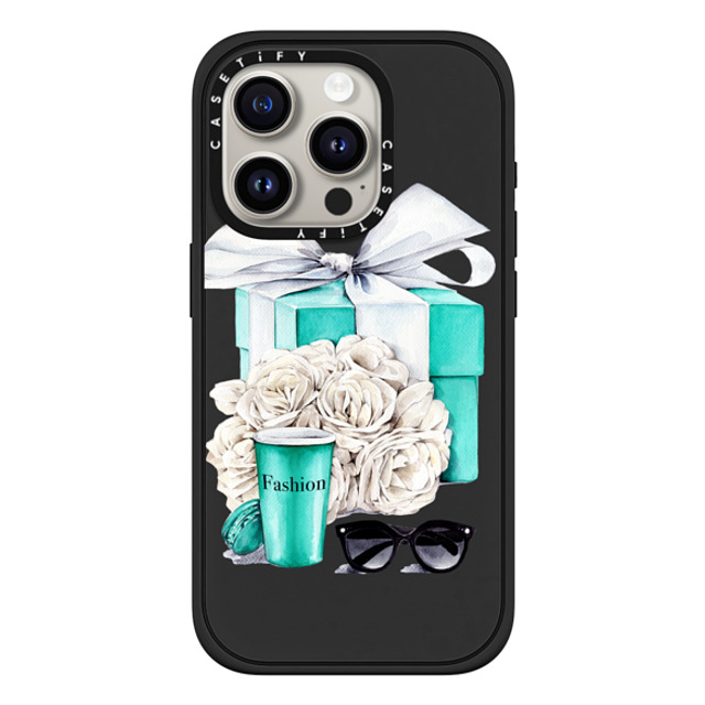 Victoria Ryabinina x CASETiFY iPhone 15 Pro ケース Floral,Ribbon マットブラック インパクトケース MagSafe対応 Blue gift box Father's Day Victoria Ryabinina x CASETiFY iPhone 15 Pro ケース Floral,Ribbon マットブラック インパクトケース MagSafe対応 Blue gift box Father's Day