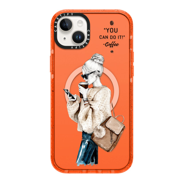 Victoria Ryabinina x CASETiFY iPhone 14 Plus Case オレンジ Impact Case MagSafe Compatible Girl and coffee Victoria Ryabinina x CASETiFY iPhone 14 Plus Case オレンジ Impact Case MagSafe Compatible Girl and coffee