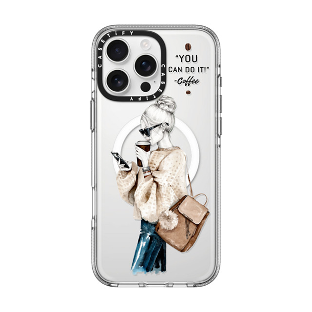 Victoria Ryabinina x CASETiFY iPhone 16 Pro Max ケース クリア クリア ケース MagSafe対応 Girl and coffee