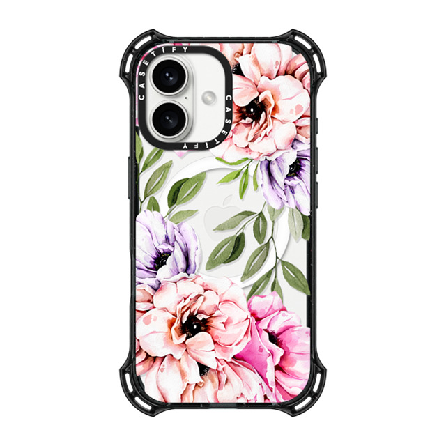 Victoria Ryabinina x CASETiFY iPhone 16 Case Black バウンスケース Anemones Victoria Ryabinina x CASETiFY iPhone 16 Case Black バウンスケース Anemones