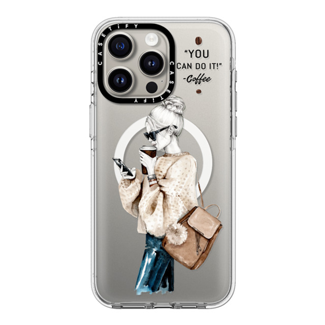 Victoria Ryabinina x CASETiFY iPhone 15 Pro Max ケース クリア クリア ケース MagSafe対応 Girl and coffee