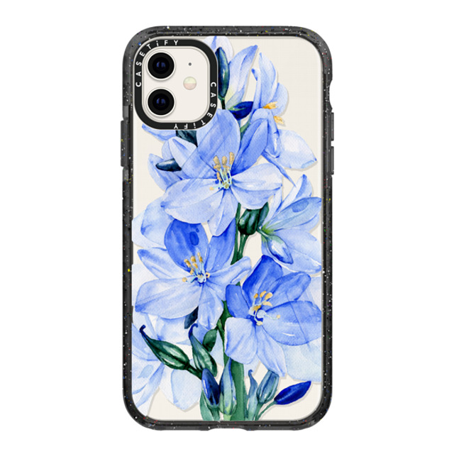 Victoria Ryabinina x CASETiFY iPhone 11 Case Black Impact Case Blue flowers Victoria Ryabinina x CASETiFY iPhone 11 Case Black Impact Case Blue flowers