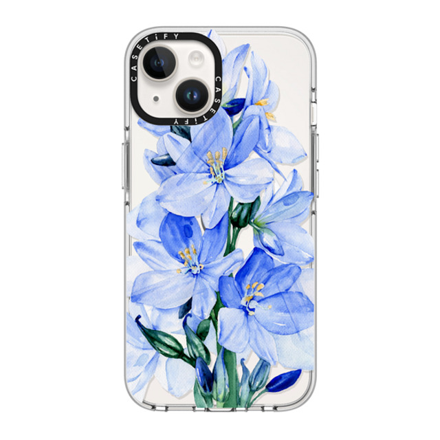 Victoria Ryabinina x CASETiFY iPhone 14 Case Clear Clear Case MagSafe Compatible Blue flowers Victoria Ryabinina x CASETiFY iPhone 14 Case Clear Clear Case MagSafe Compatible Blue flowers