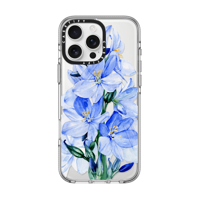 Victoria Ryabinina x CASETiFY iPhone 16 Pro Max Case Clear Clear Case MagSafe Compatible Blue flowers Victoria Ryabinina x CASETiFY iPhone 16 Pro Max Case Clear Clear Case MagSafe Compatible Blue flowers