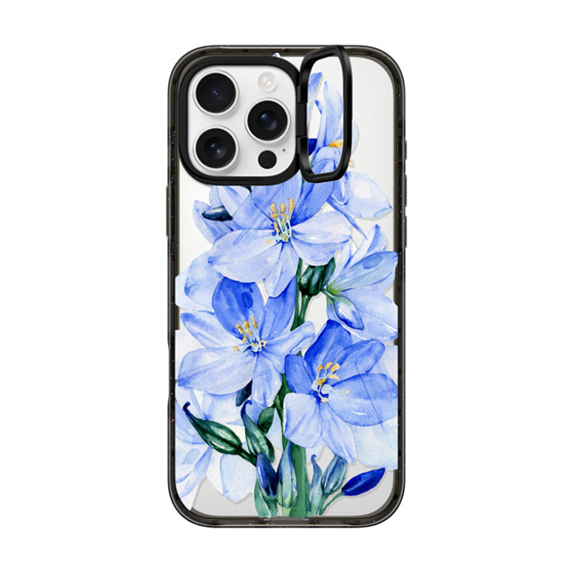 Victoria Ryabinina x CASETiFY iPhone 16 Pro Max Case Black インパクトリングスタンドケース MagSafe対応 Blue flowers Victoria Ryabinina x CASETiFY iPhone 16 Pro Max Case Black インパクトリングスタンドケース MagSafe対応 Blue flowers