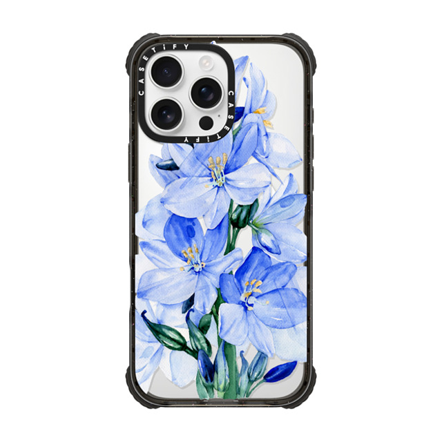 Victoria Ryabinina x CASETiFY iPhone 16 Pro Max Case Black ウルトラ インパクトケース MagSafe 対応 Blue flowers Victoria Ryabinina x CASETiFY iPhone 16 Pro Max Case Black ウルトラ インパクトケース MagSafe 対応 Blue flowers
