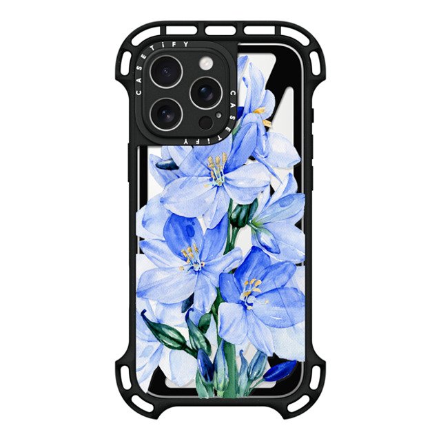 Victoria Ryabinina x CASETiFY iPhone 16 Pro Max Case Black ウルトラ バウンスケース MagSafe対応 Blue flowers Victoria Ryabinina x CASETiFY iPhone 16 Pro Max Case Black ウルトラ バウンスケース MagSafe対応 Blue flowers