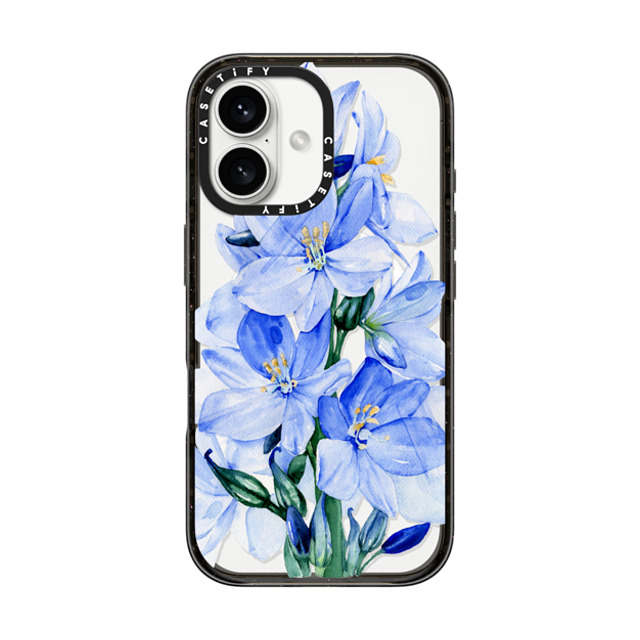Victoria Ryabinina x CASETiFY iPhone 16 Case Black Impact Case MagSafe Compatible Blue flowers Victoria Ryabinina x CASETiFY iPhone 16 Case Black Impact Case MagSafe Compatible Blue flowers