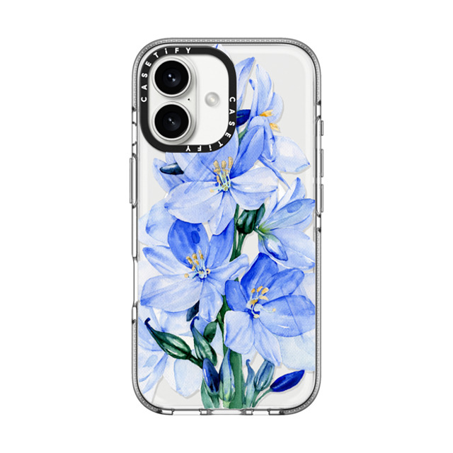 Victoria Ryabinina x CASETiFY iPhone 16 Case Clear Clear Case MagSafe Compatible Blue flowers Victoria Ryabinina x CASETiFY iPhone 16 Case Clear Clear Case MagSafe Compatible Blue flowers