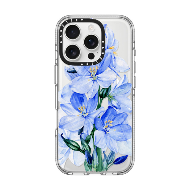 Victoria Ryabinina x CASETiFY iPhone 16 Pro Case Clear Clear Case MagSafe Compatible Blue flowers Victoria Ryabinina x CASETiFY iPhone 16 Pro Case Clear Clear Case MagSafe Compatible Blue flowers
