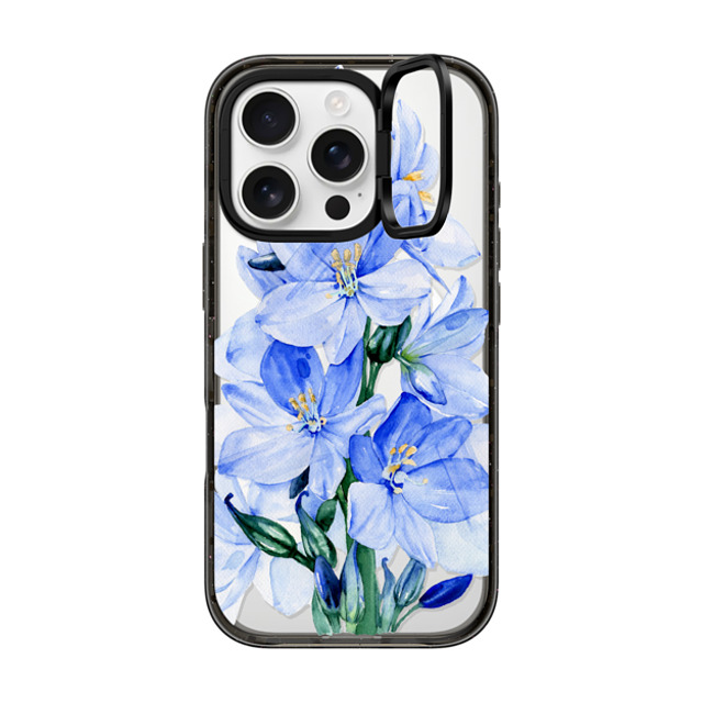 Victoria Ryabinina x CASETiFY iPhone 16 Pro Case Black インパクトリングスタンドケース MagSafe対応 Blue flowers Victoria Ryabinina x CASETiFY iPhone 16 Pro Case Black インパクトリングスタンドケース MagSafe対応 Blue flowers