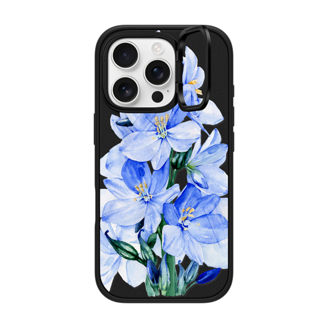Victoria Ryabinina x CASETiFY iPhone 16 Pro Case Matte Black インパクトリングスタンドケース MagSafe対応 Blue flowers Victoria Ryabinina x CASETiFY iPhone 16 Pro Case Matte Black インパクトリングスタンドケース MagSafe対応 Blue flowers