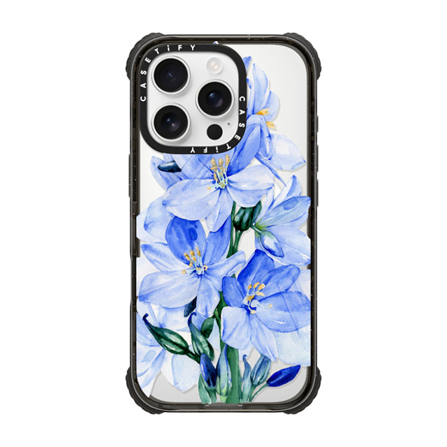 Victoria Ryabinina x CASETiFY iPhone 16 Pro Case Black ウルトラ インパクトケース MagSafe 対応 Blue flowers Victoria Ryabinina x CASETiFY iPhone 16 Pro Case Black ウルトラ インパクトケース MagSafe 対応 Blue flowers