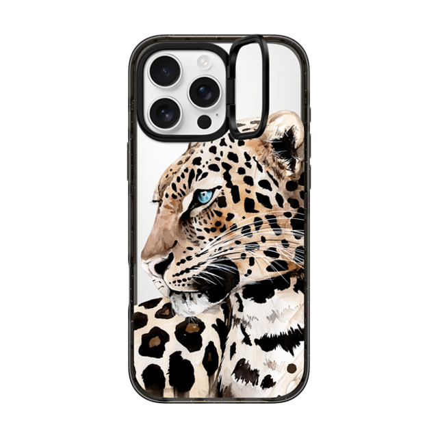 Victoria Ryabinina x CASETiFY iPhone 16 Pro Max ケース ブラック インパクトリングスタンドケース MagSafe対応 レオパード
