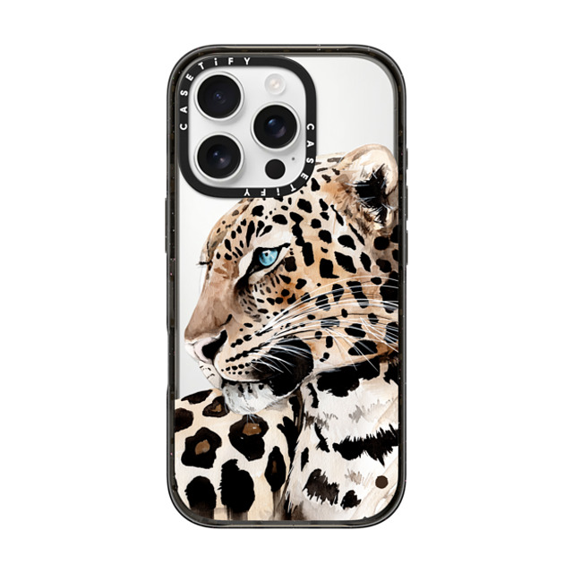 Victoria Ryabinina x CASETiFY iPhone 16 Pro ケース ブラック インパクトケース MagSafe対応 Leopard