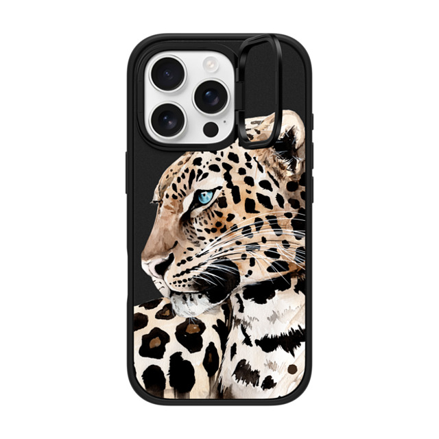 Victoria Ryabinina x CASETiFY iPhone 16 Pro ケース マットブラック インパクトリングスタンドケース MagSafe対応 Leopard