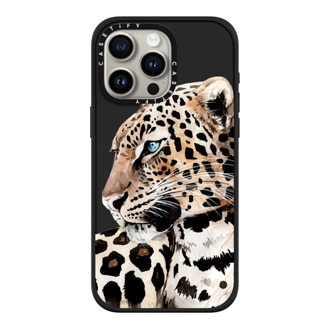 Victoria Ryabinina x CASETiFY iPhone 15 Pro Max ケース マットブラック インパクトケース MagSafe対応 Leopard